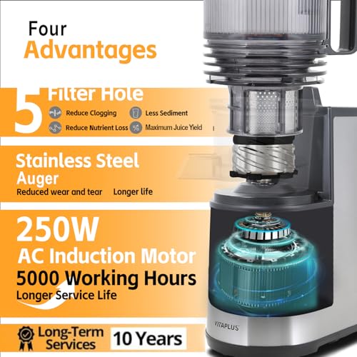 Cold Press Juicer Slow Masticating Stainless Steel Auger
