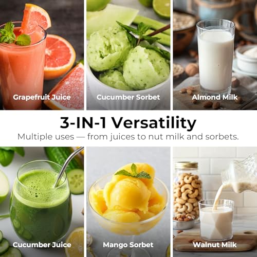 3 in 1 Cold Press Juicer Slow Masticating Juicer