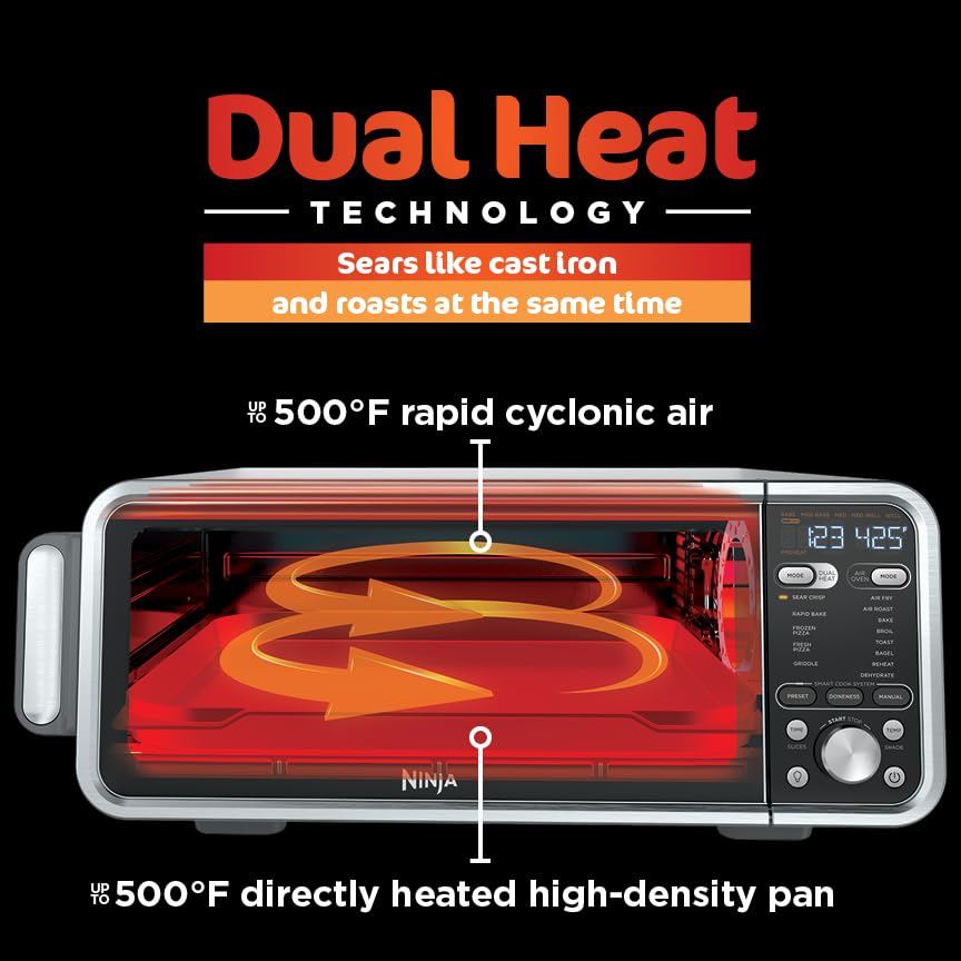 Digital Air Fry Countertop Oven 8 in 1 Flip Up Design