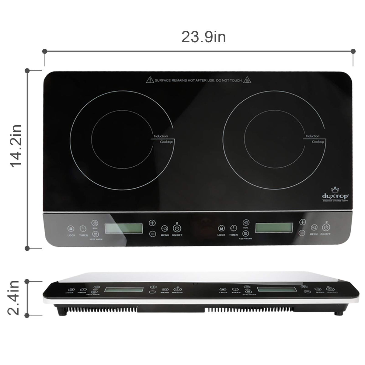 1800W Double Induction Cooktop LCD Digital Countertop Burner