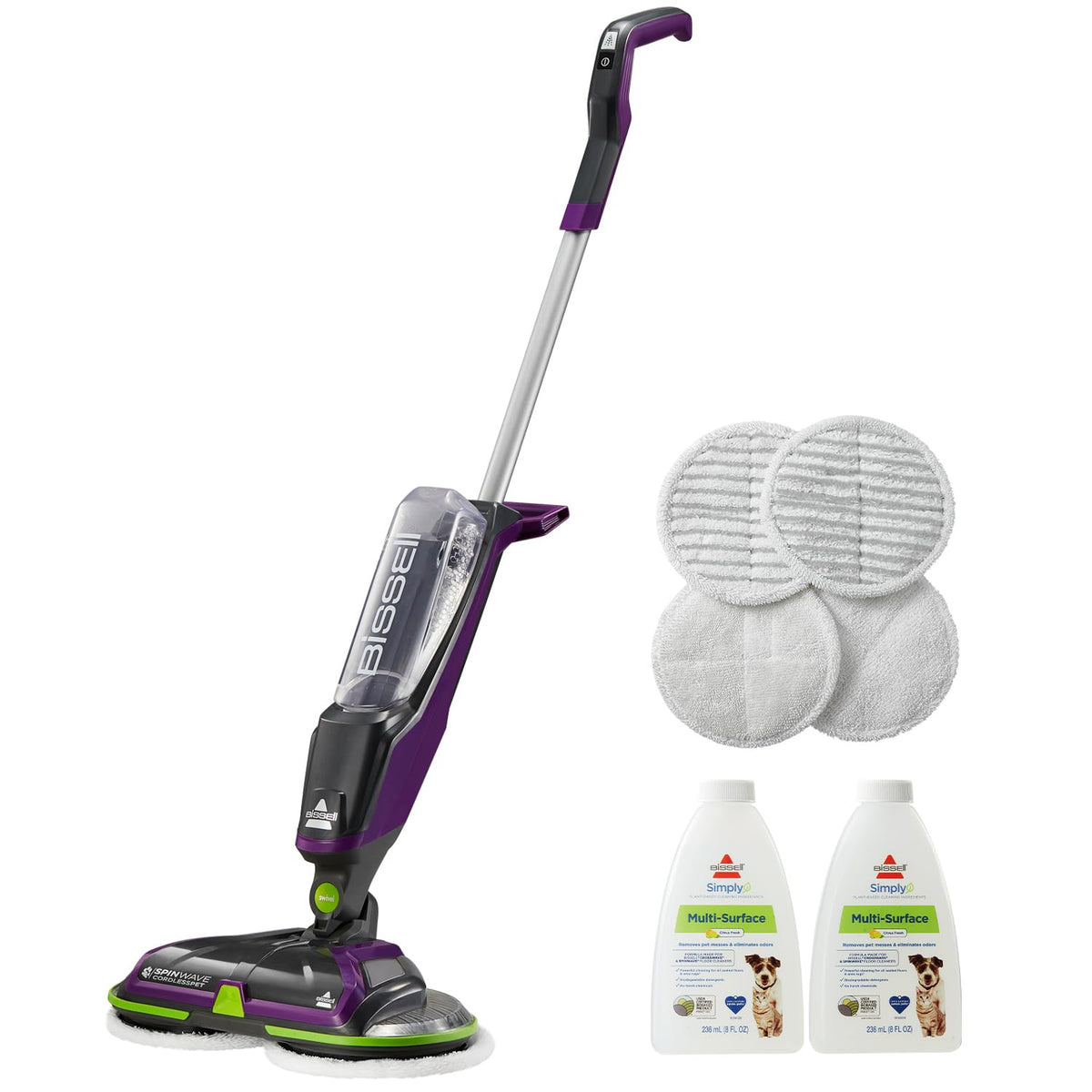Cordless Spin Mop Cleaner for Sealed Hard Floors