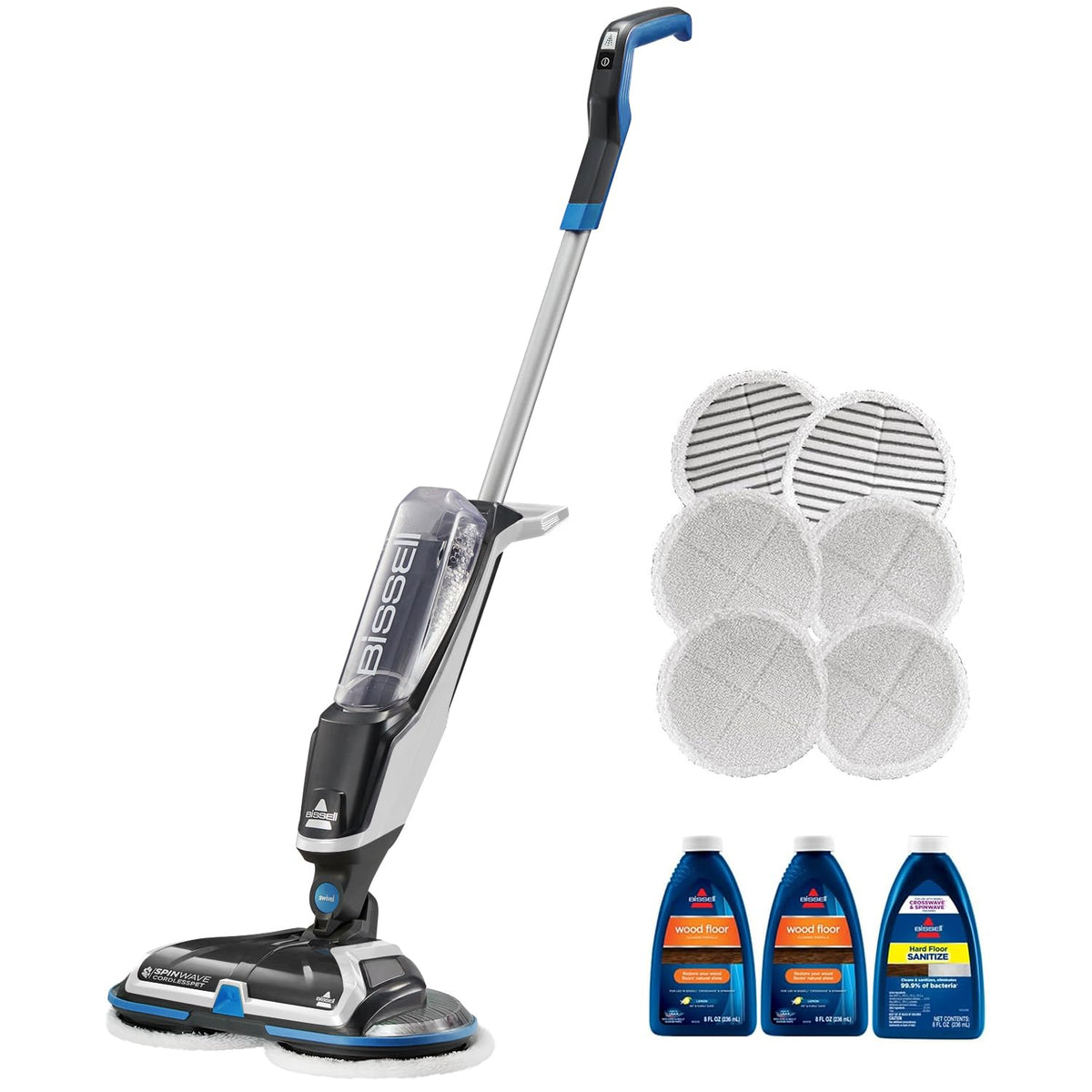 Cordless Spin Mop Cleaner for Sealed Hard Floors