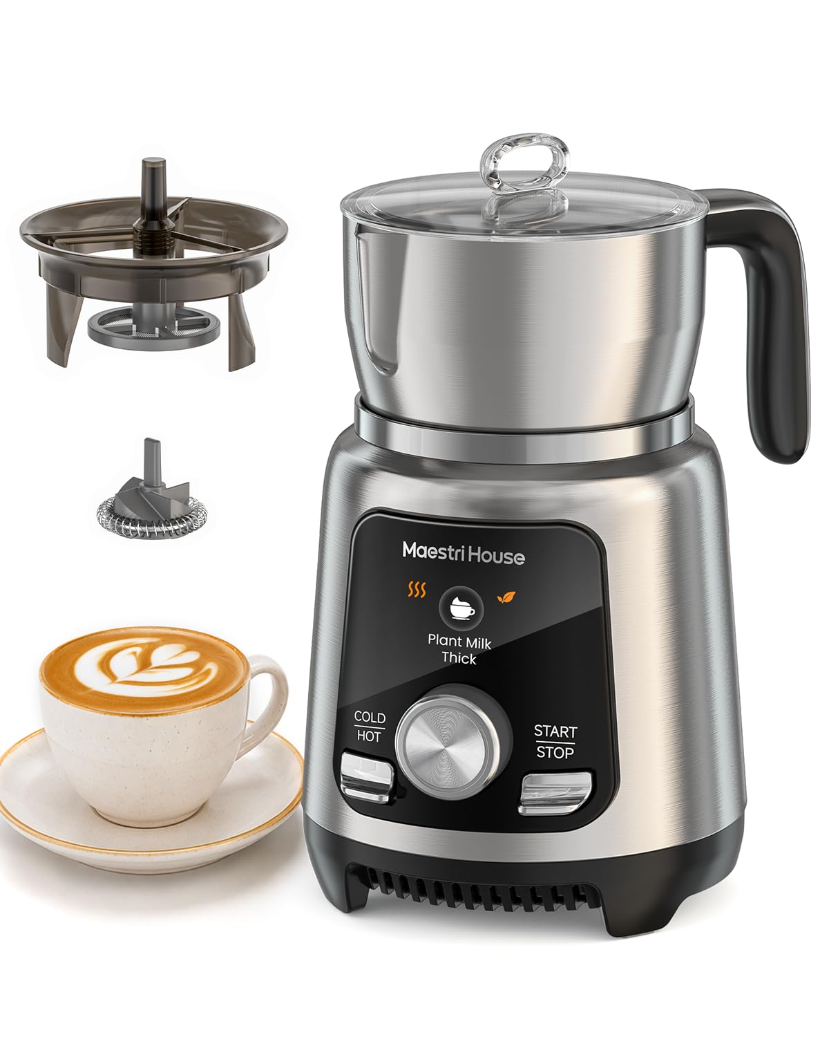 17oz Electric Milk Frother and Steamer with Fast Heating
