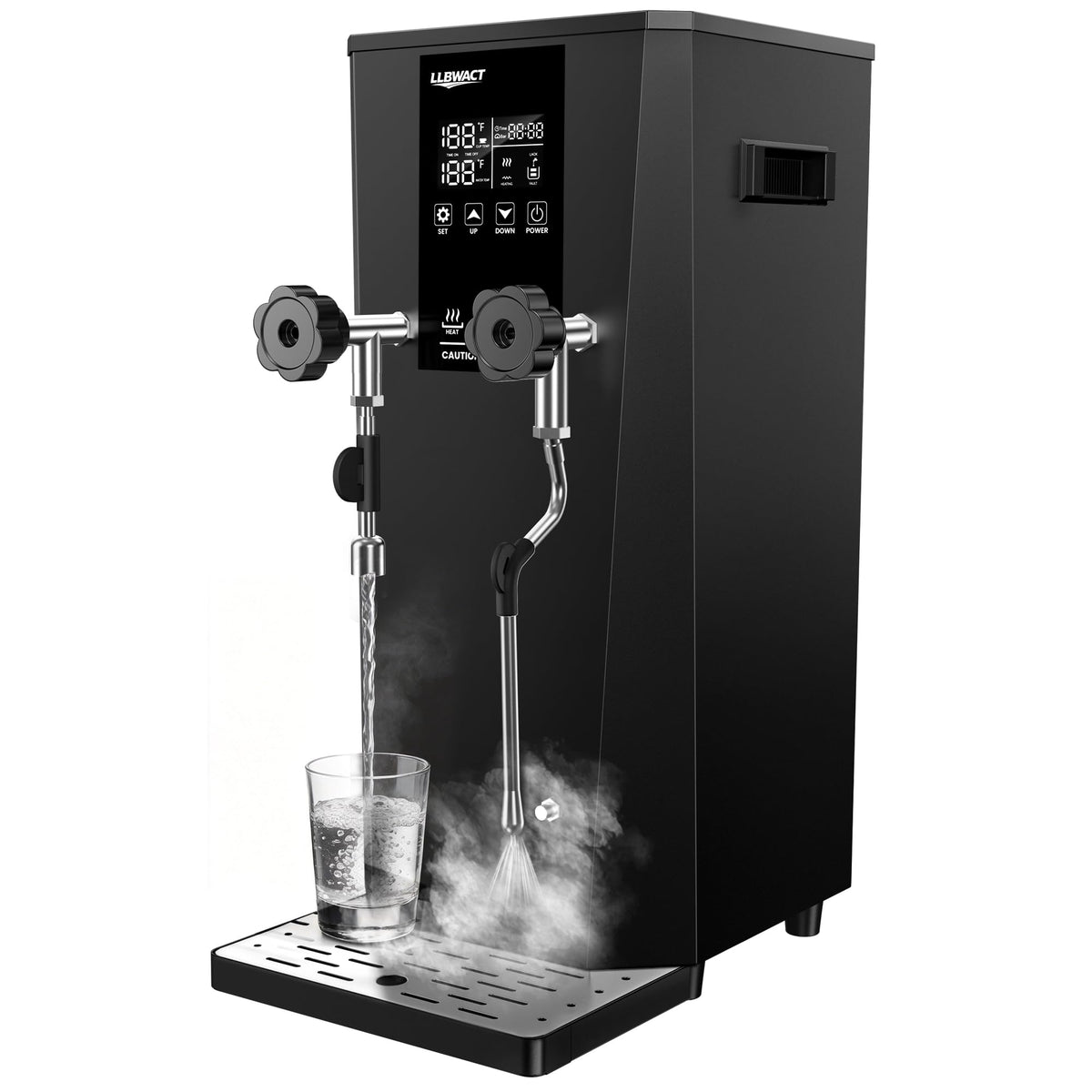 2000W Commercial Steam Milk Frother with 8L Boiler and LED Display