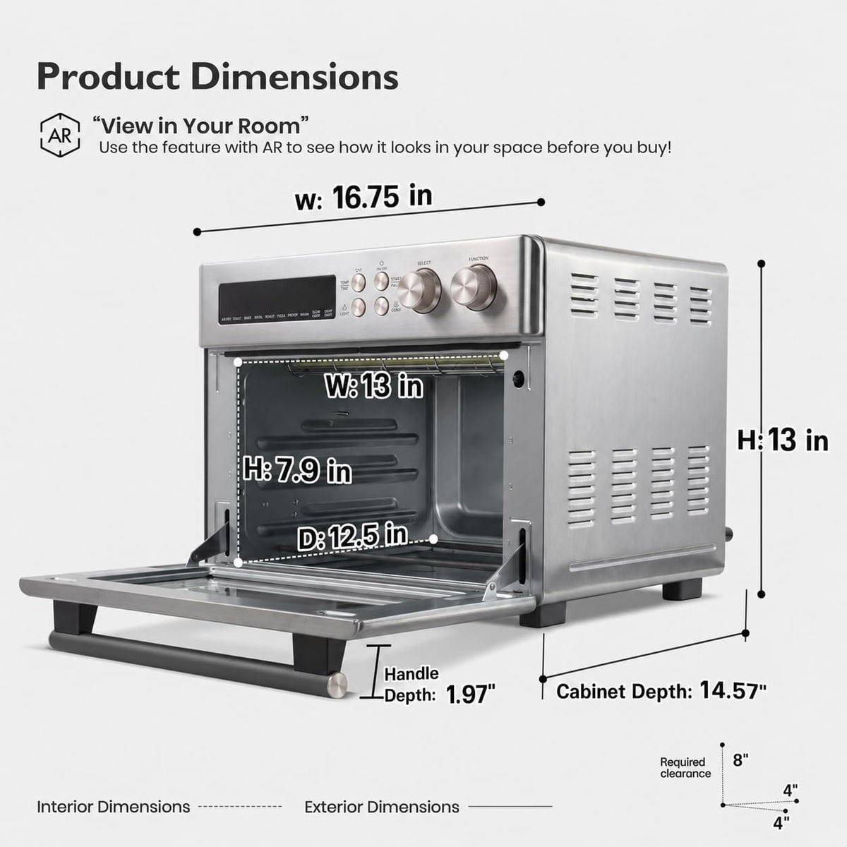 Retro Infrared Air Fryer Toaster Oven 10 in 1 Extra Large