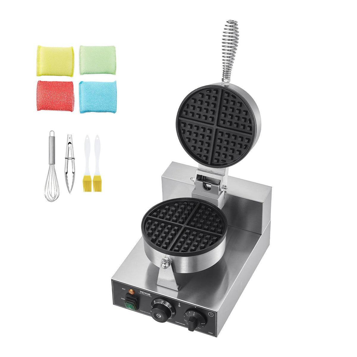 Commercial Electric Waffle Maker with Temperature Control