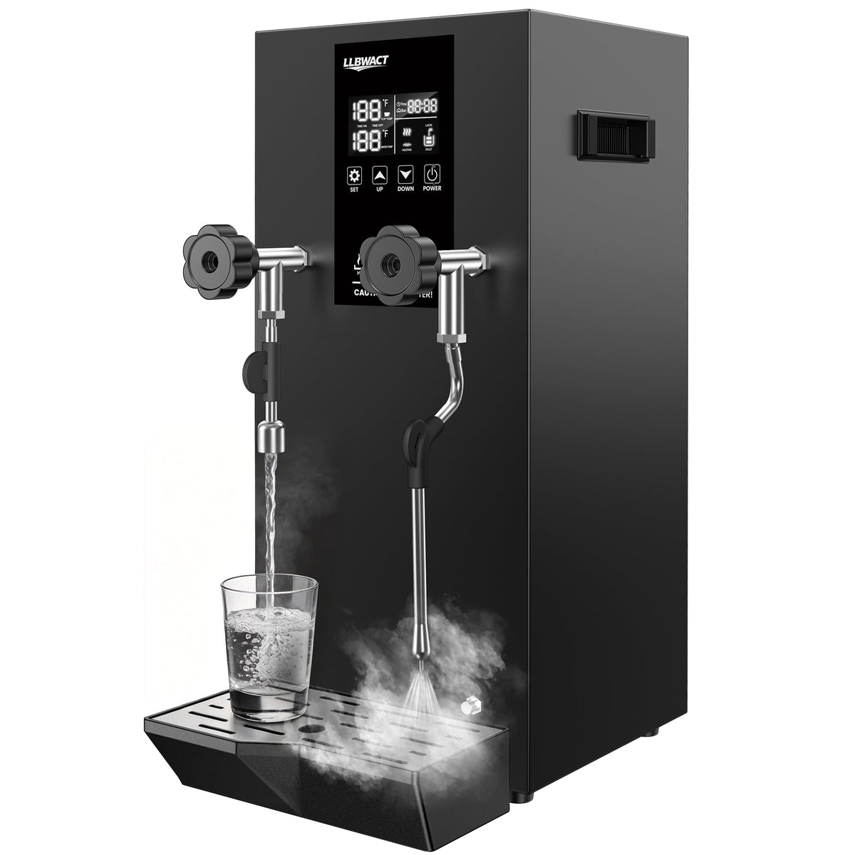 2000W Commercial Steam Milk Frother with 8L Boiler and LED Display