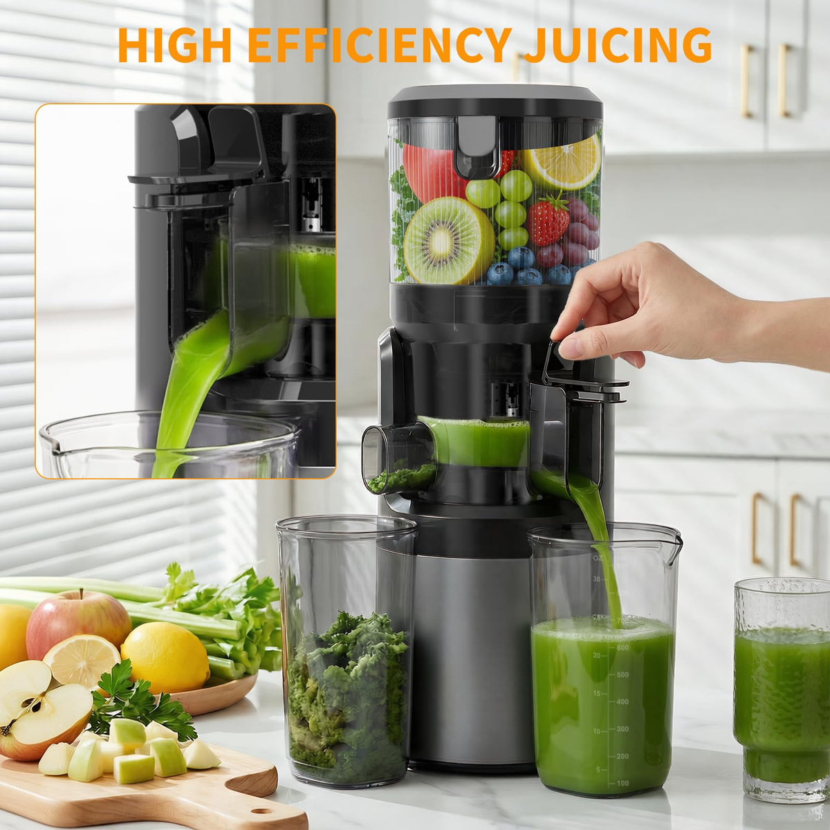 400W Cold Press Juicer 3 in 1 Masticating Juicer