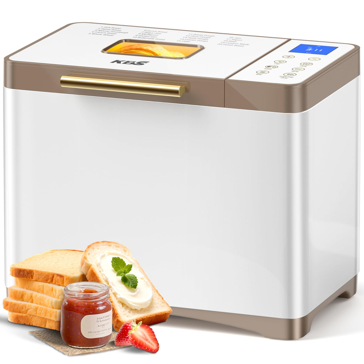 17 in 1 Stainless Steel Bread Maker with Dual Heaters