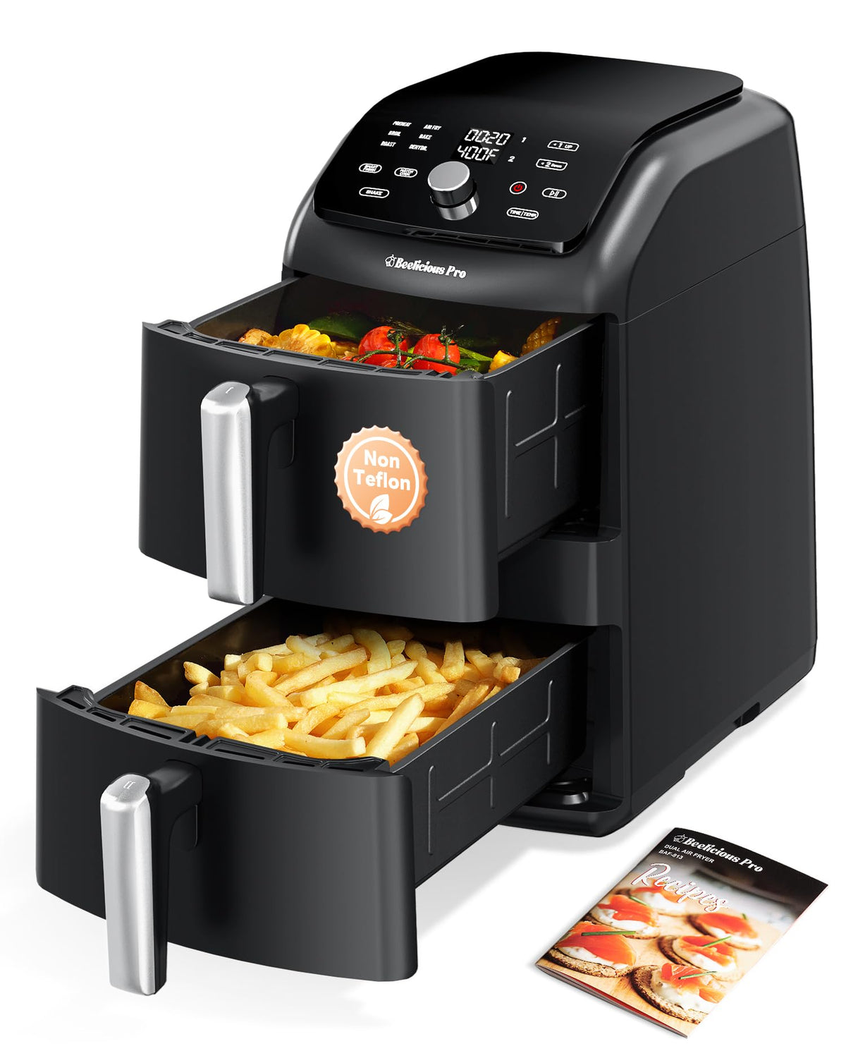 12QT Large Double Air Fryer Family Size Dual Basket Air Fryer