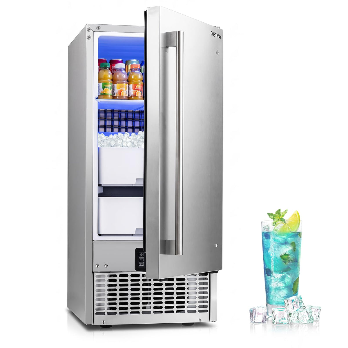 15 Inch Commercial Undercounter Cube Ice Maker 90 LBS Per Day
