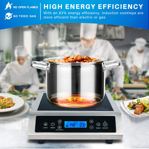 1800W Portable Induction Cooktop LCD Touch Countertop Burner