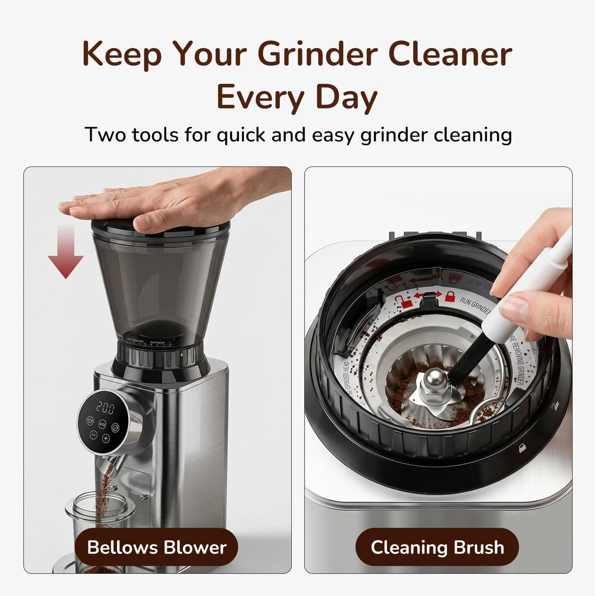 Electric Burr Coffee Grinder with 48 Grind Settings Anti Static