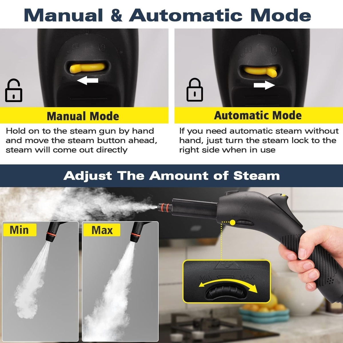 High Pressure Steam Cleaner for Floor Grout Kitchen and Bathroom