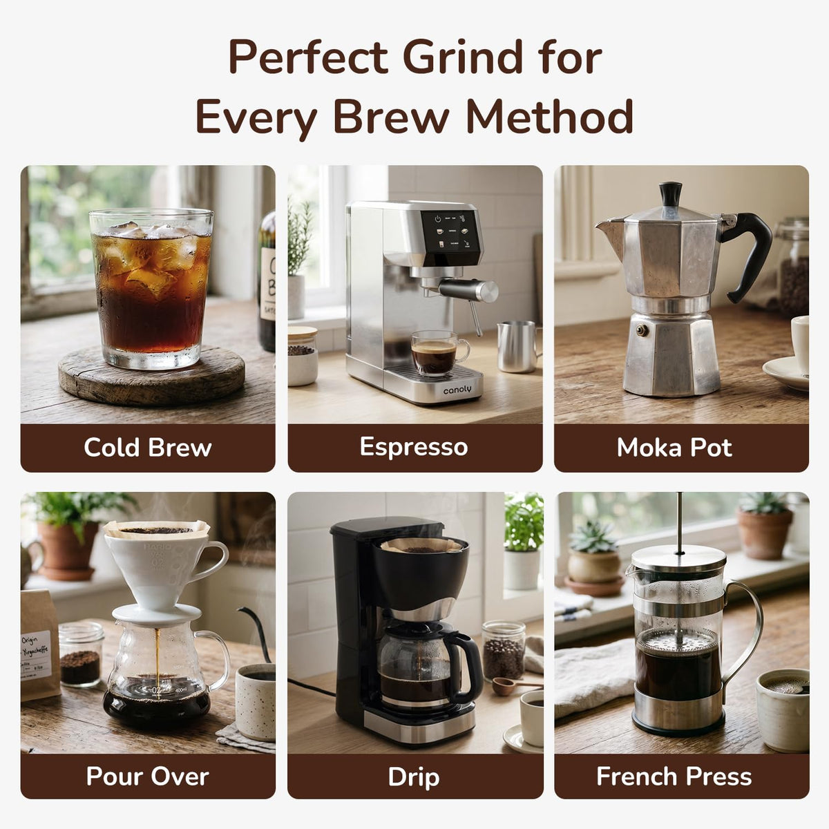 Electric Burr Coffee Grinder with 48 Grind Settings Anti Static