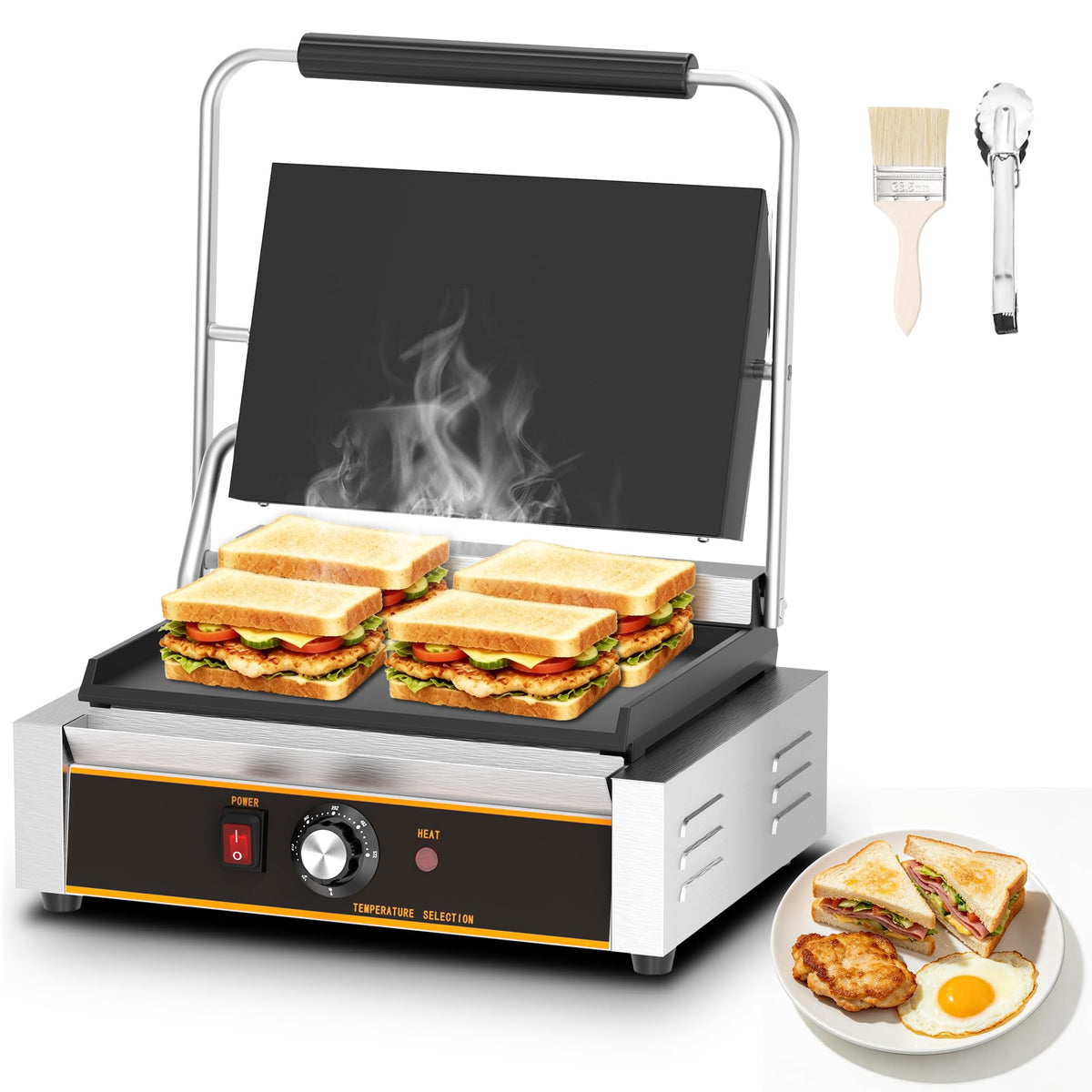Commercial Electric Panini Press Sandwich Grill