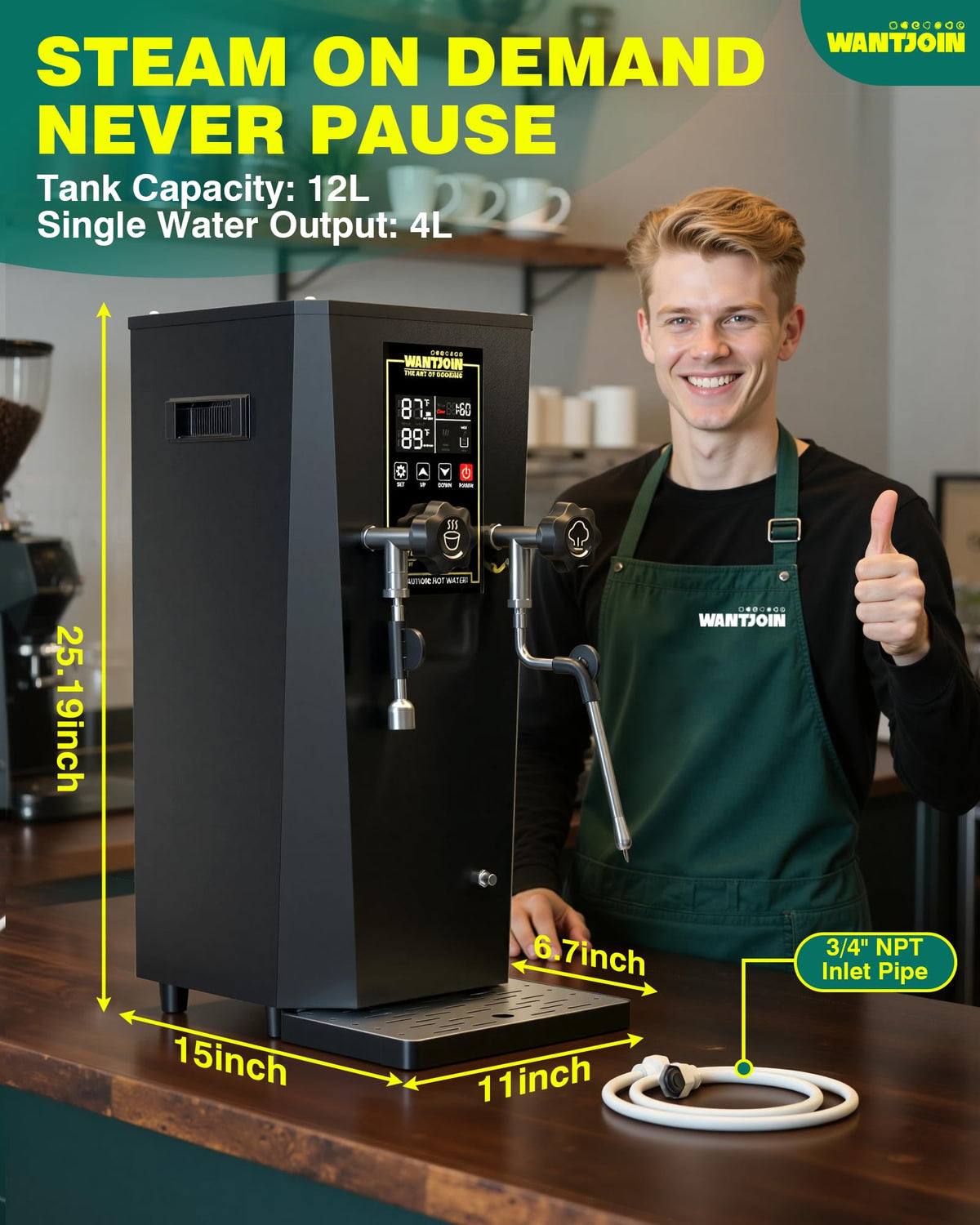Commercial Electric Milk Frother and Steamer for Coffee Shops