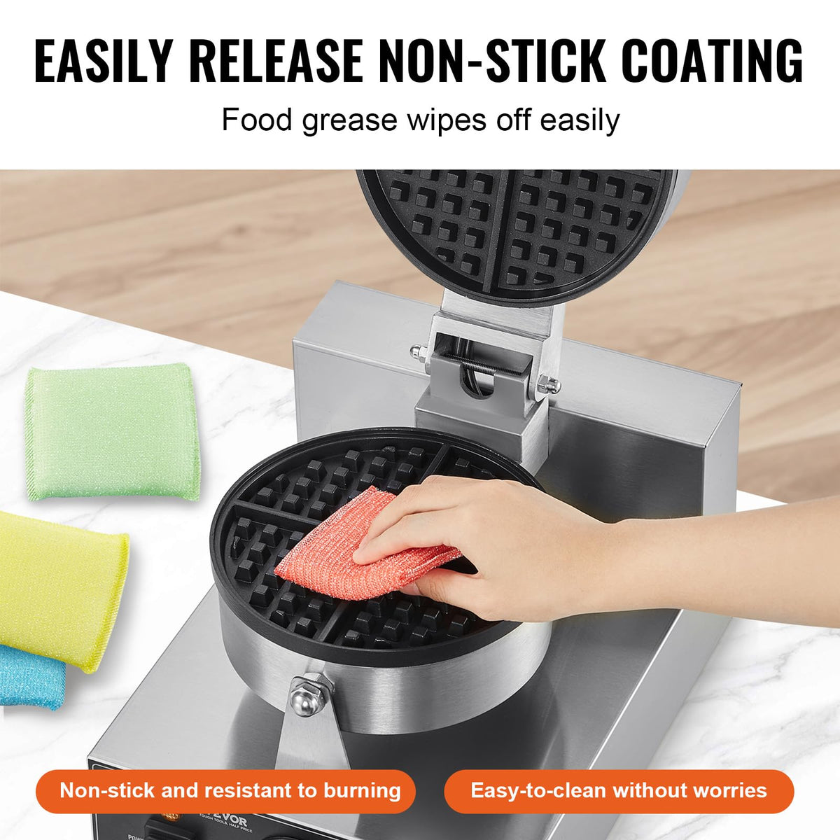 Commercial Electric Waffle Maker with Temperature Control
