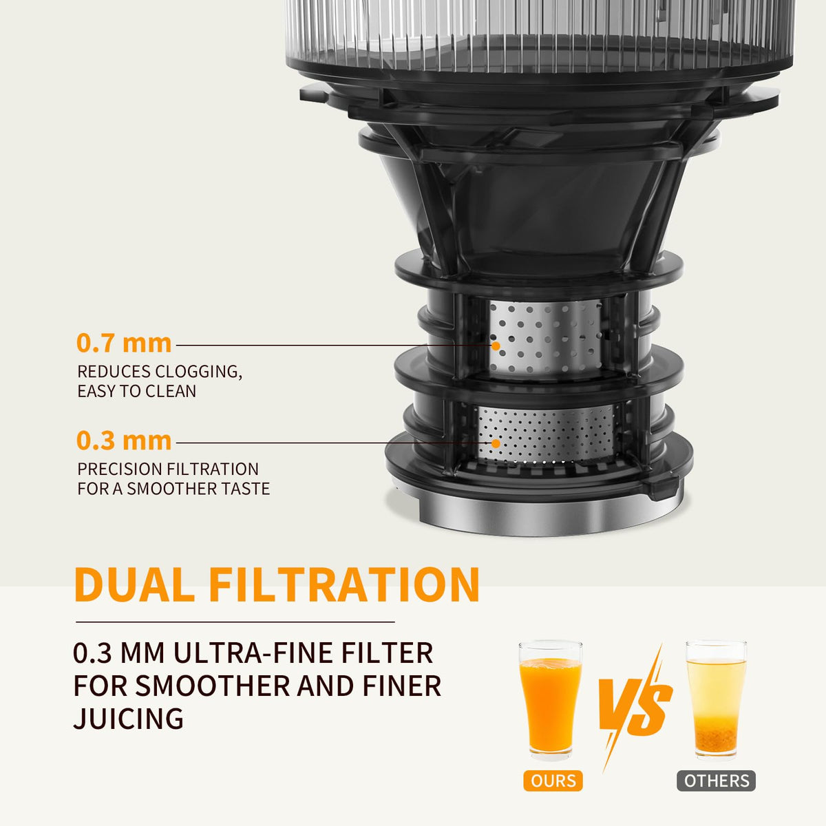 400W Cold Press Juicer 3 in 1 Masticating Juicer