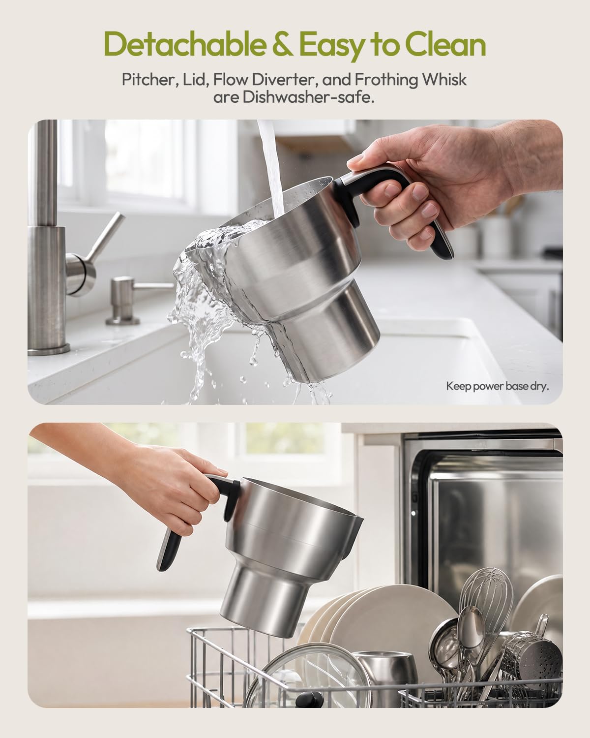 17oz Electric Milk Frother and Steamer with Fast Heating