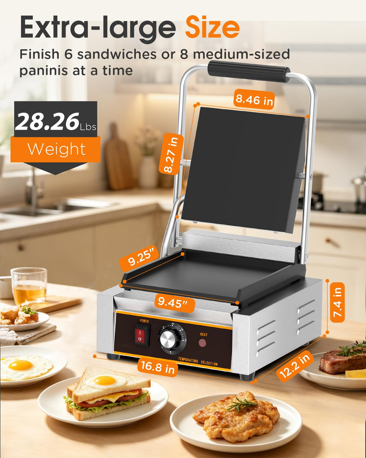 Commercial Electric Panini Press Sandwich Grill
