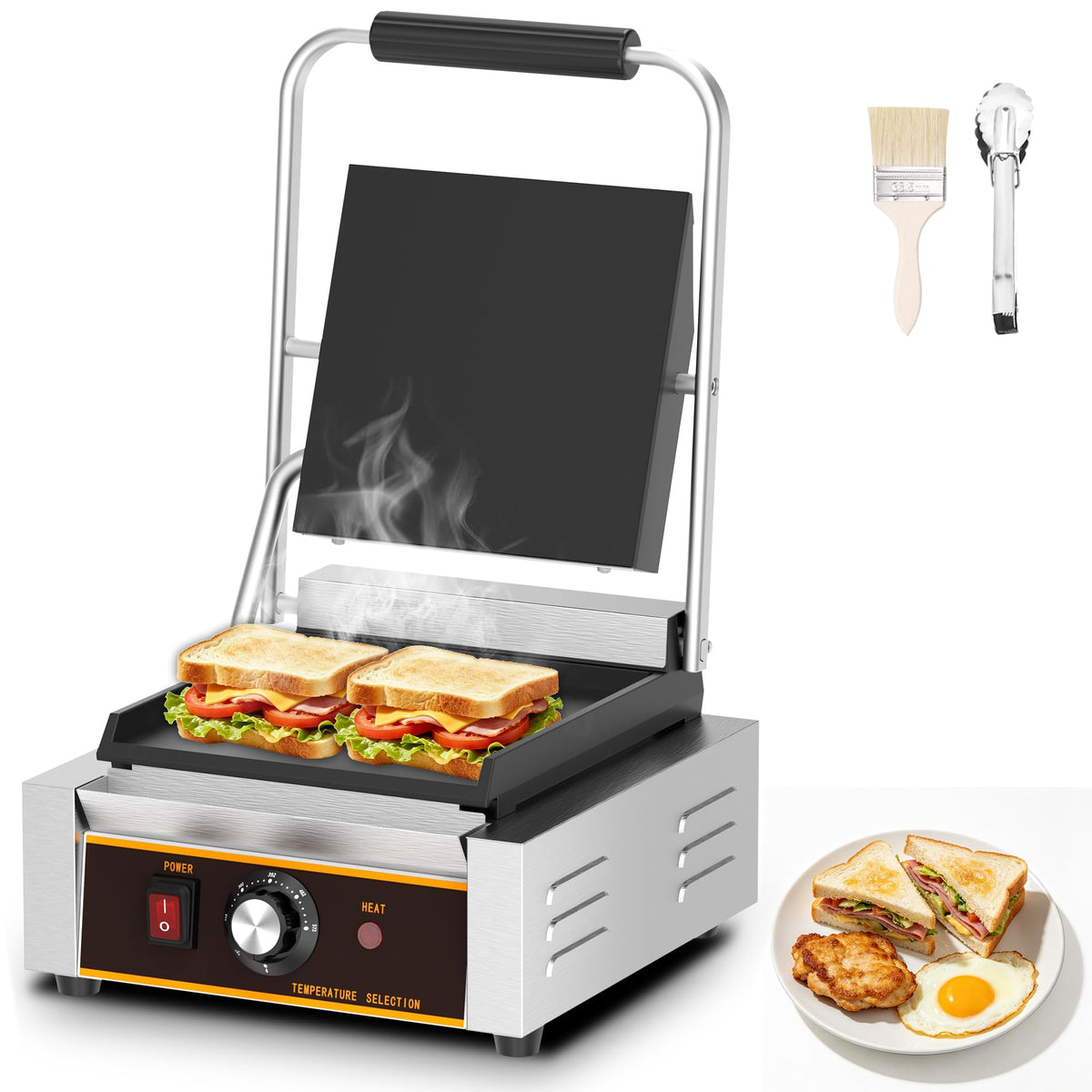 Commercial Electric Panini Press Sandwich Grill
