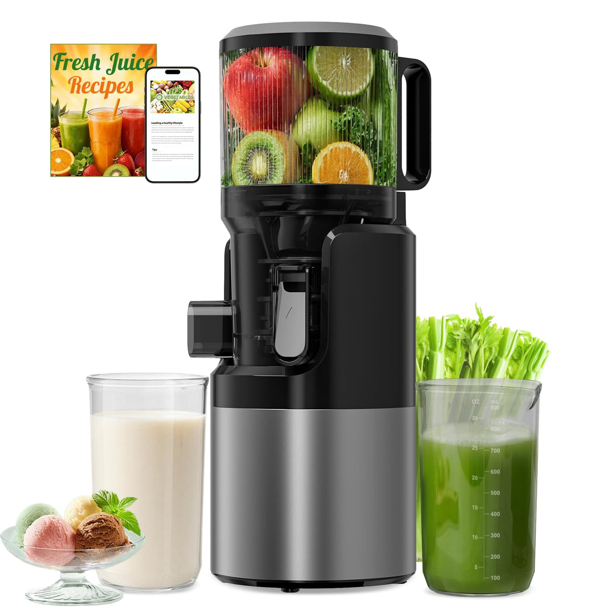 400W Cold Press Juicer 3 in 1 Masticating Juicer