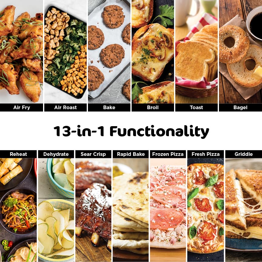Digital Air Fry Countertop Oven 8 in 1 Flip Up Design