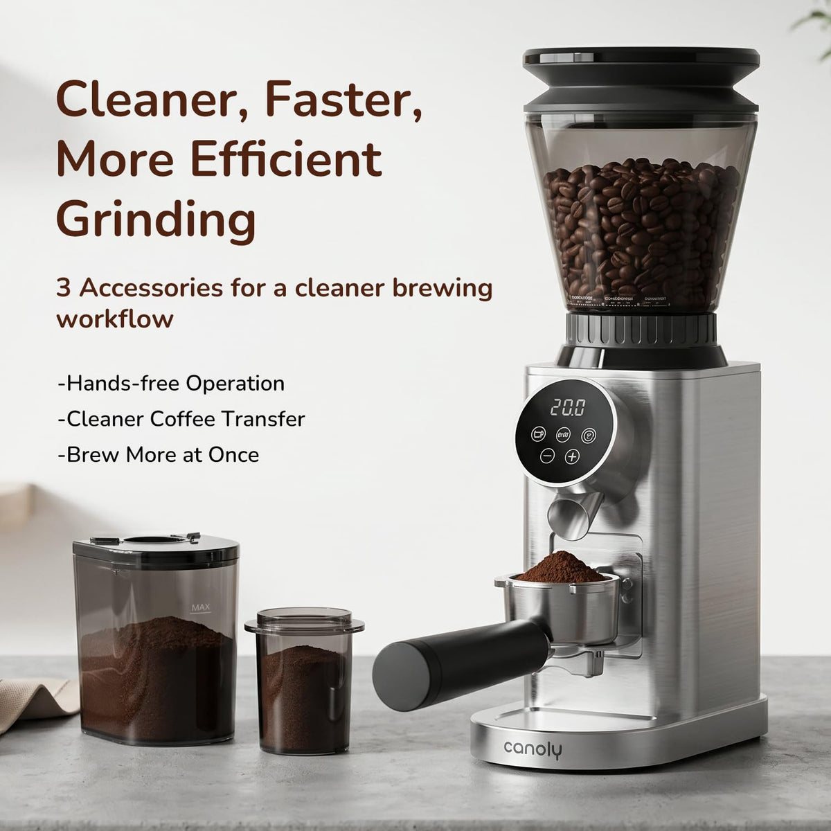 Electric Burr Coffee Grinder with 48 Grind Settings Anti Static