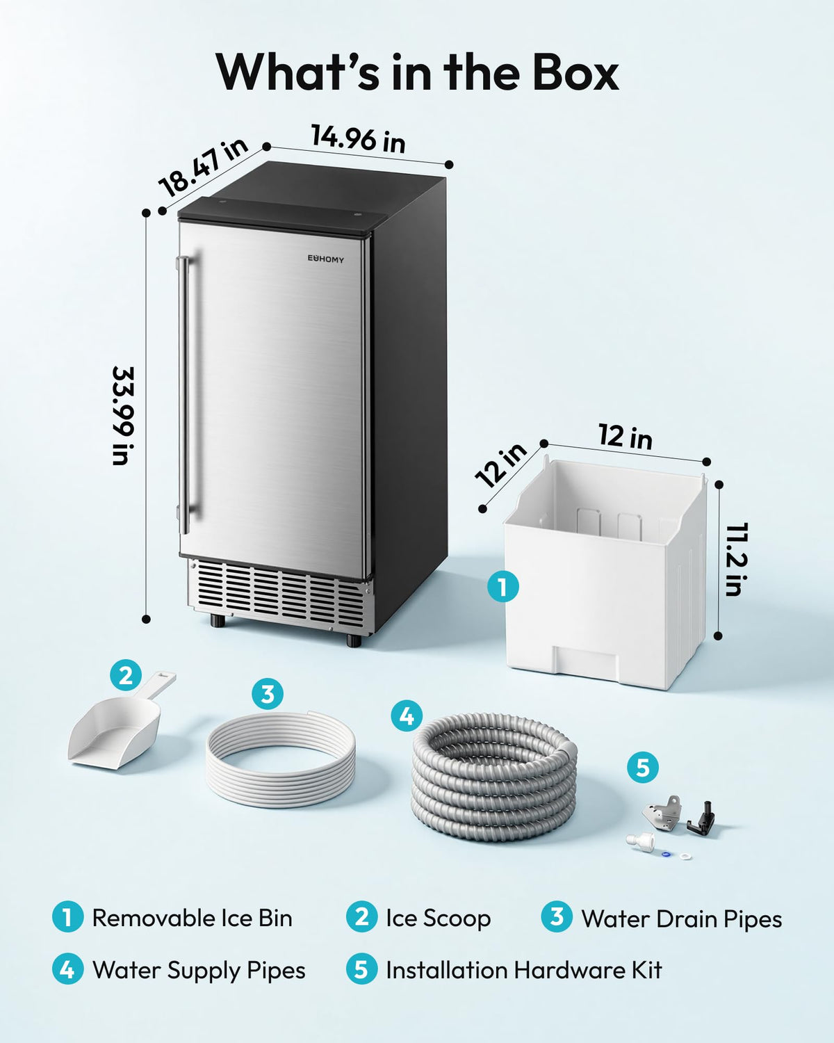 Commercial Ice Maker Machine with High Capacity Ice Production