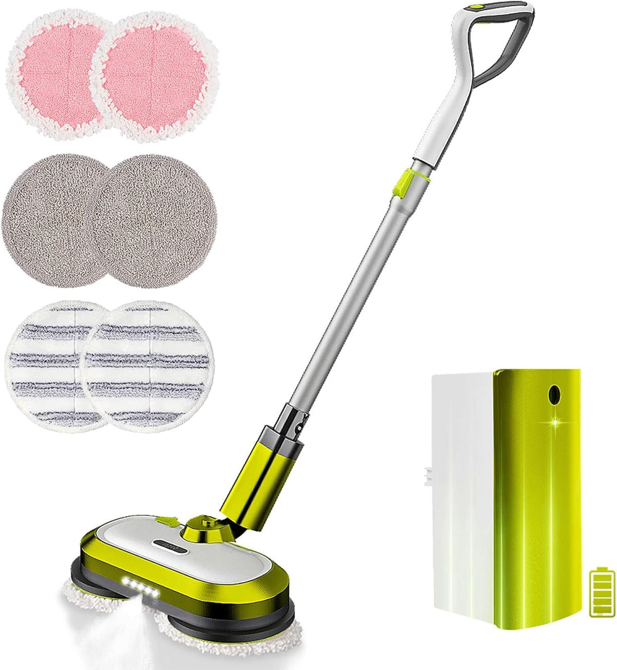 Cordless Electric Mop with Water Spray and Detachable Battery