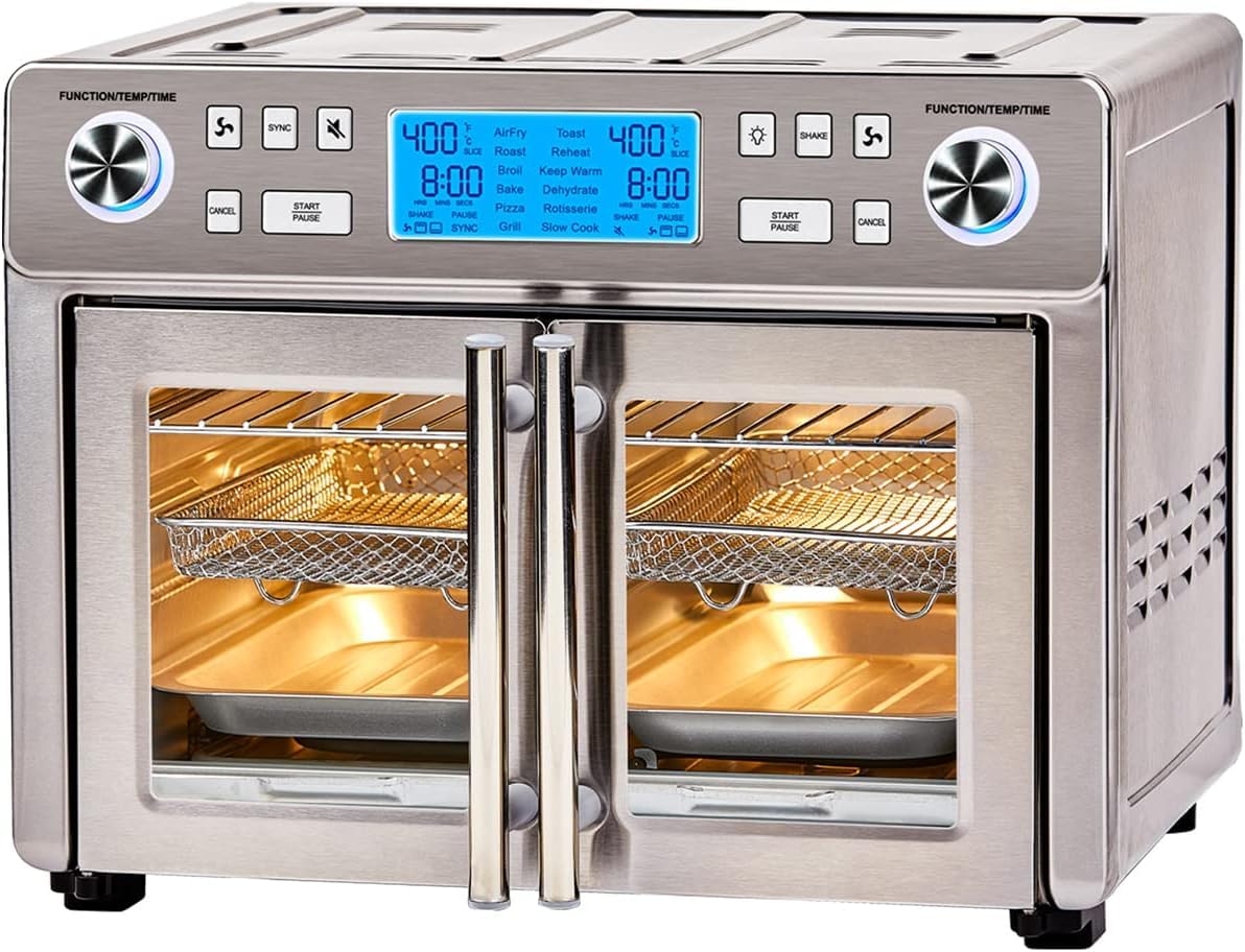 Dual Zone Air Fryer Oven Combo French Door Design