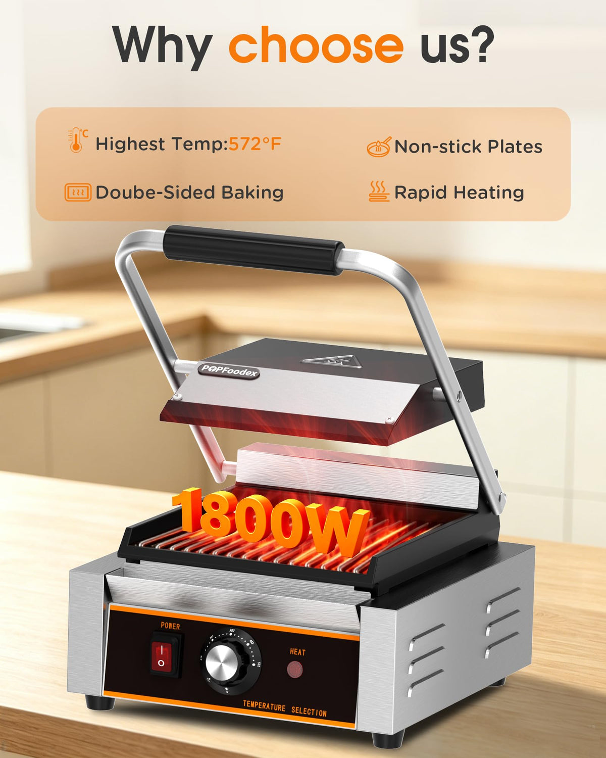 Commercial Electric Panini Press Sandwich Grill