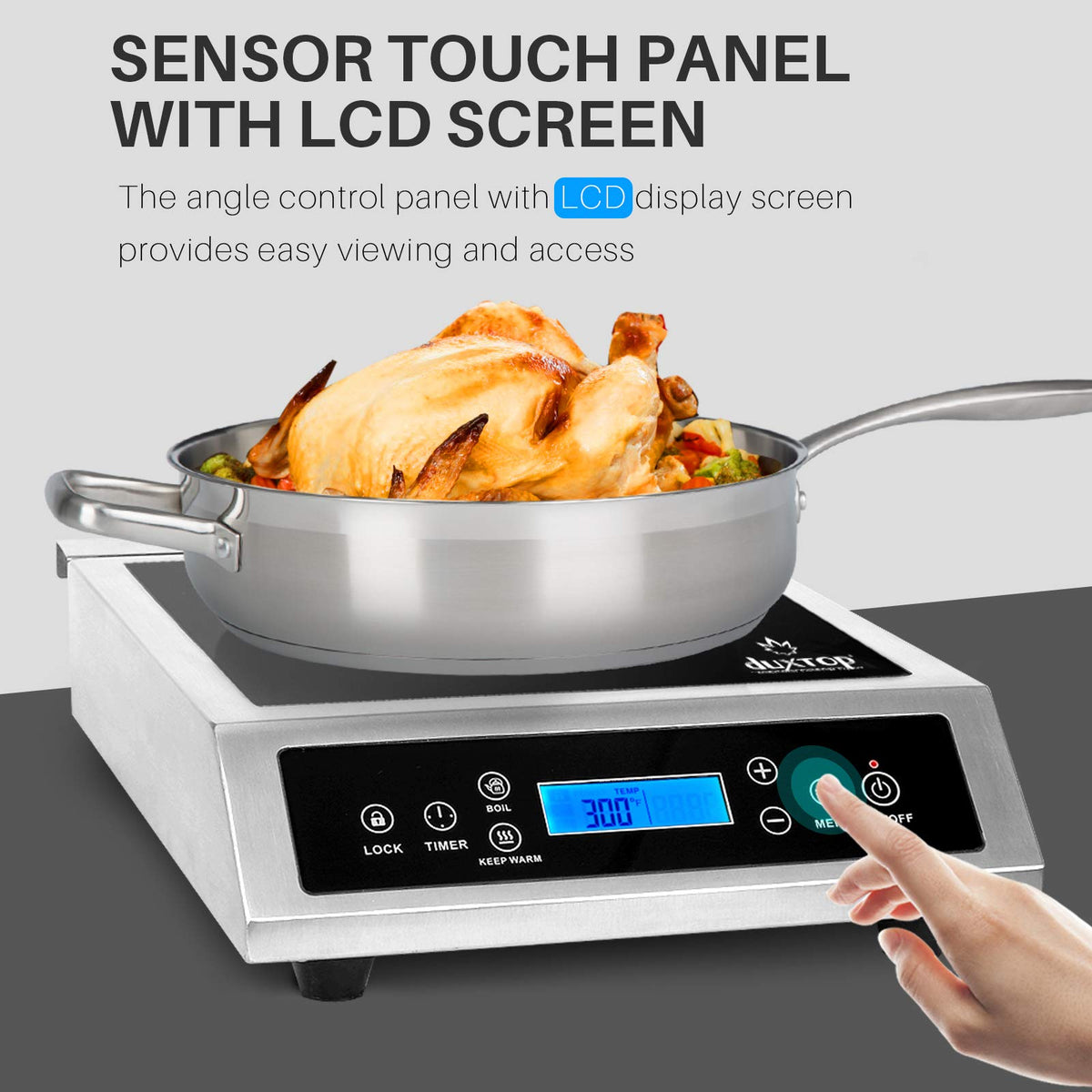 1800W Portable Induction Cooktop LCD Touch Countertop Burner