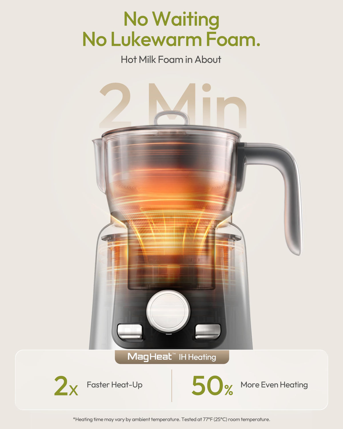 17oz Electric Milk Frother and Steamer with Fast Heating