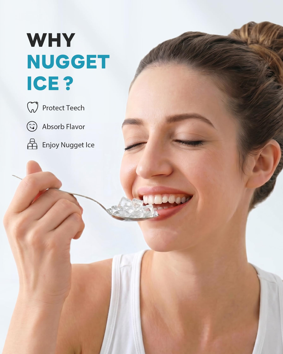 Countertop Nugget Ice Maker with Self Cleaning