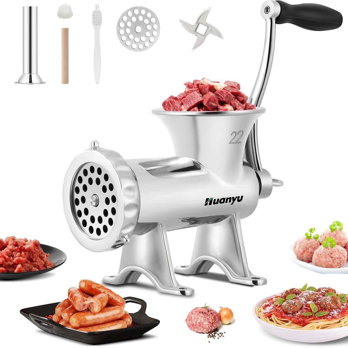 Manual Meat Grinder Sausage Stuffer No 22