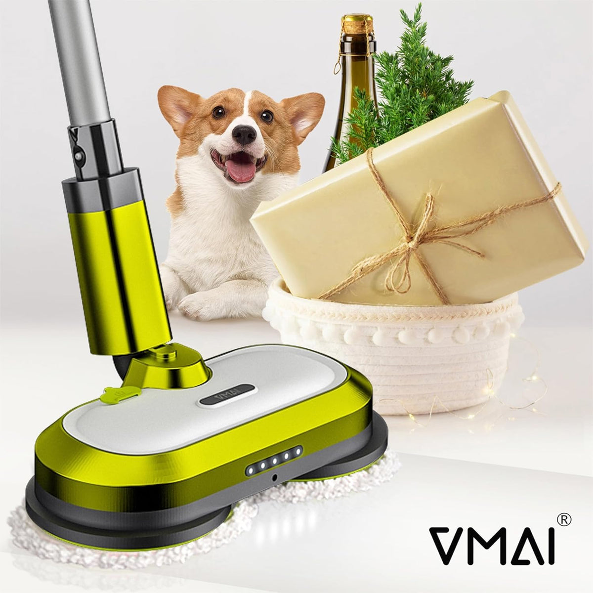 Cordless Electric Mop with Water Spray and Detachable Battery