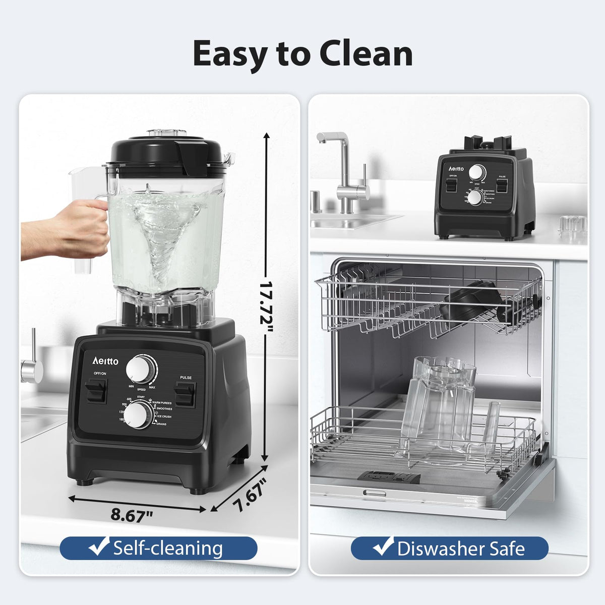 Professional Blender Grinder Combo BPA Free Countertop