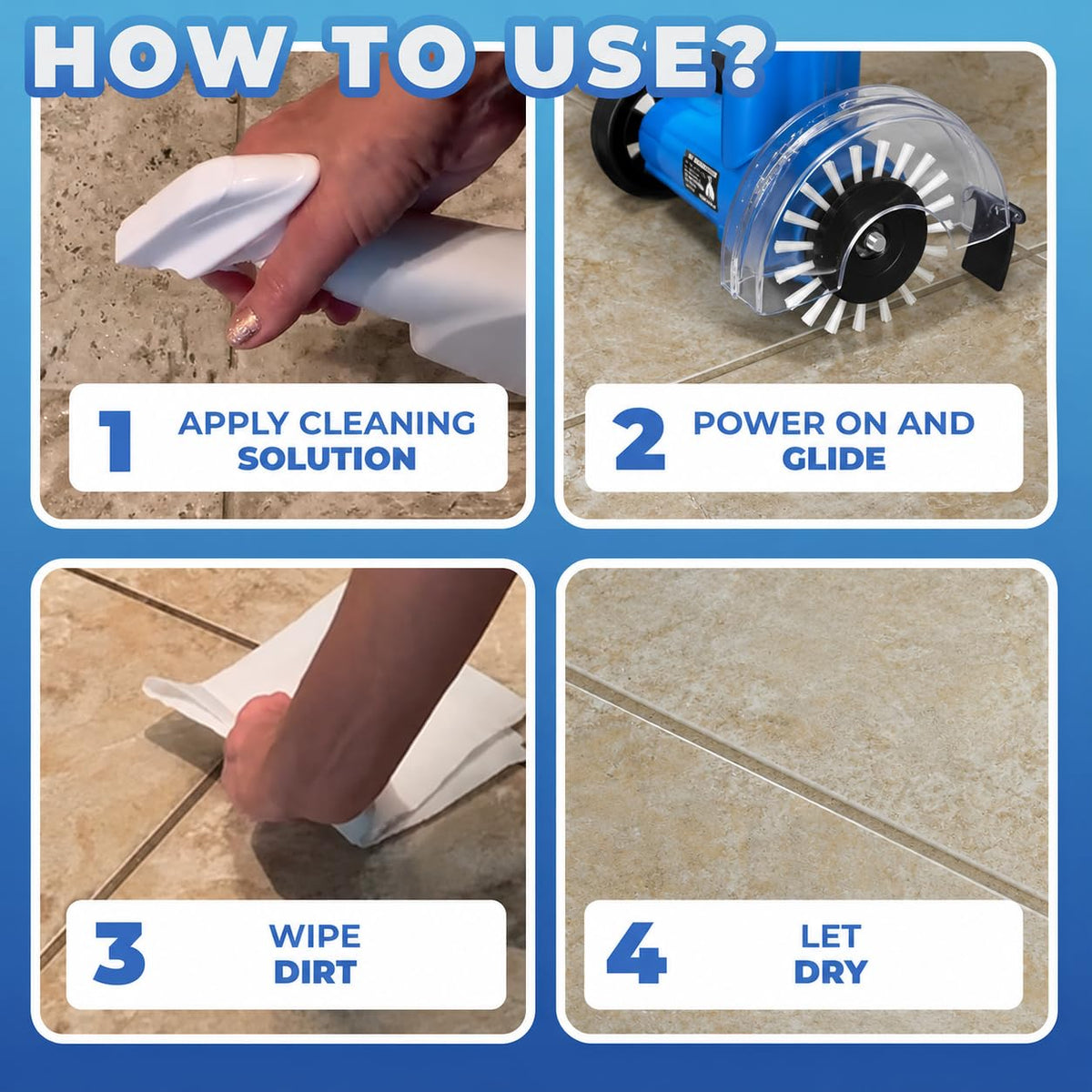 Compact Floor Scrubber for Tile and Grout Cleaning