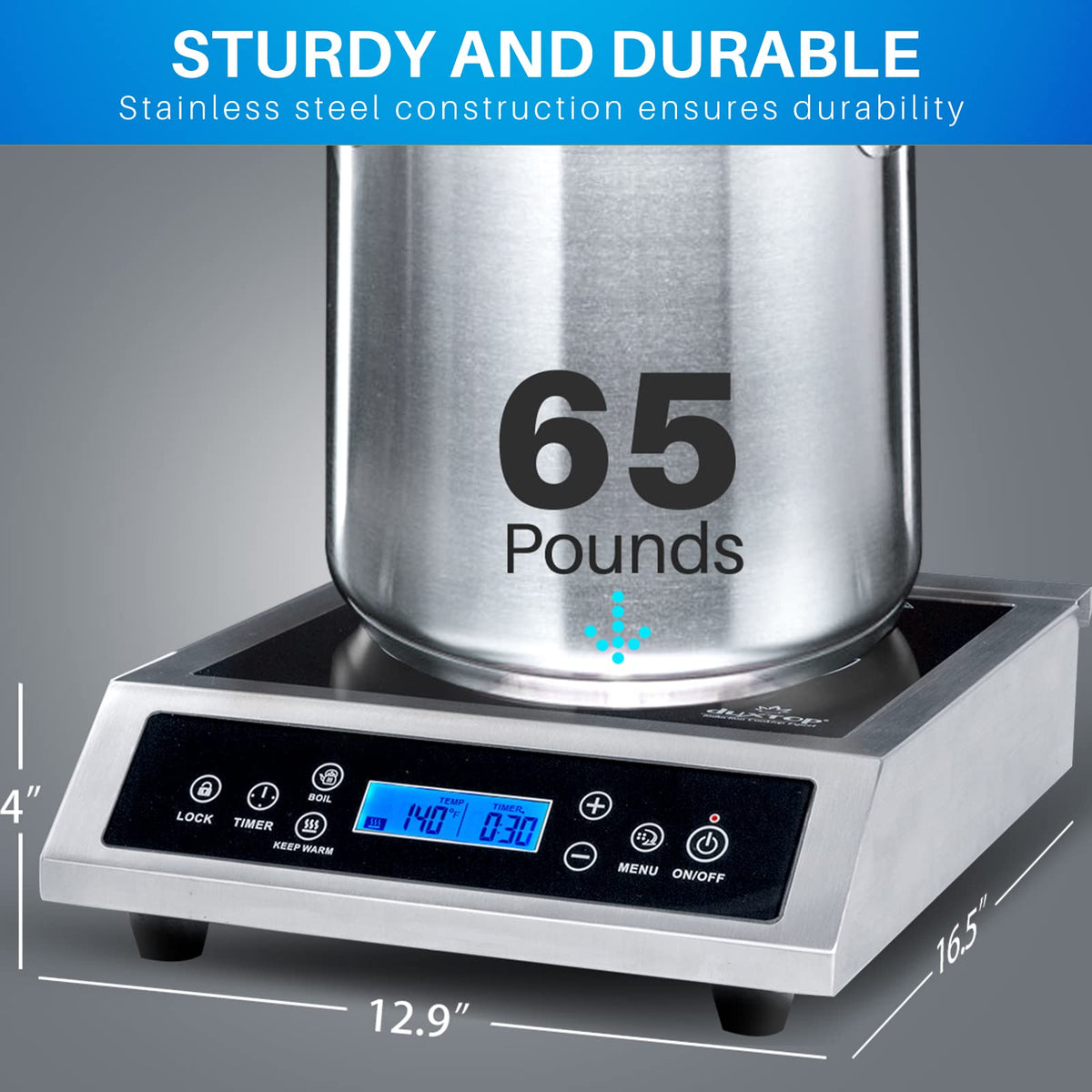 1800W Portable Induction Cooktop LCD Touch Countertop Burner