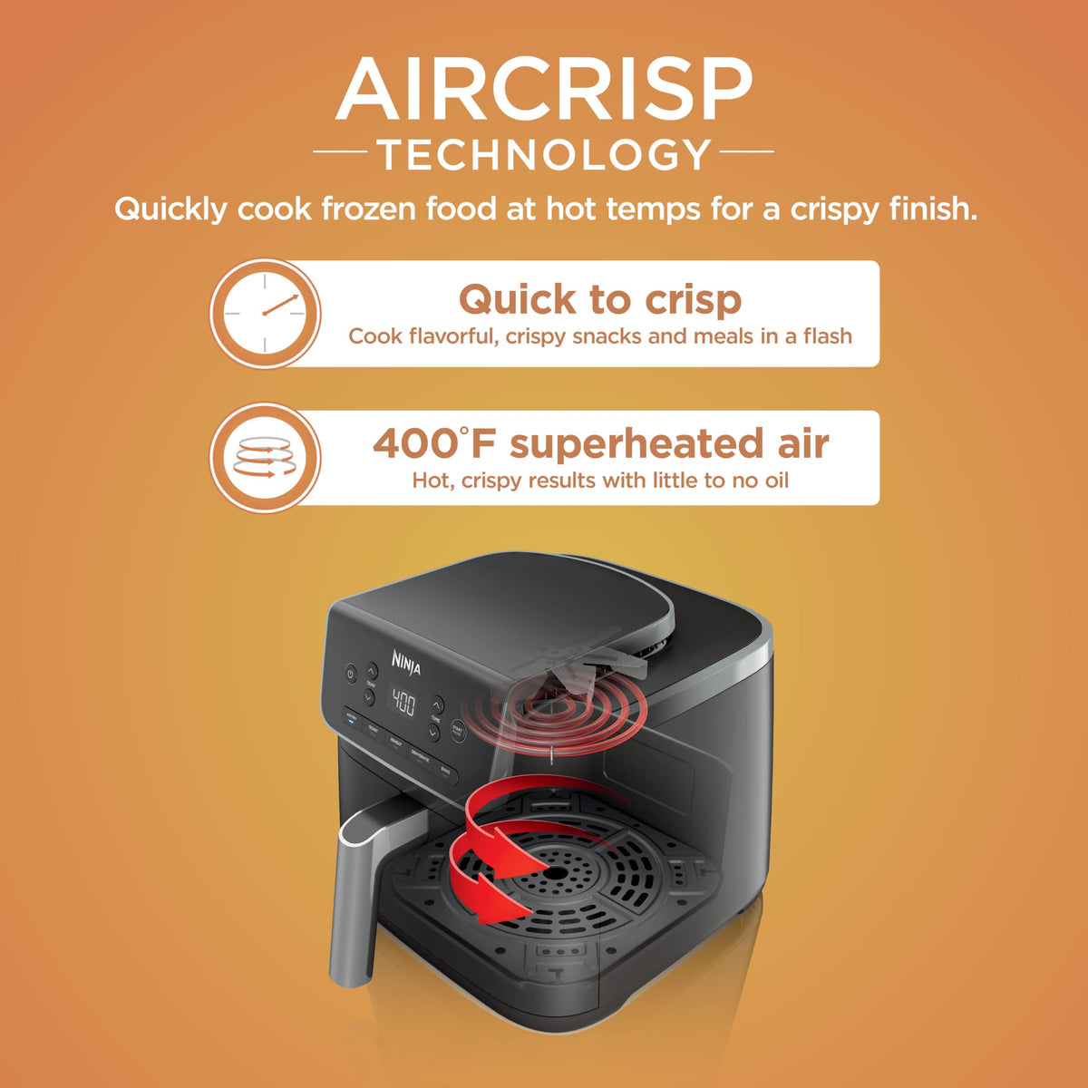 5QT Air Fryer 4 in 1 Air Crisp Roast Reheat Dehydrate