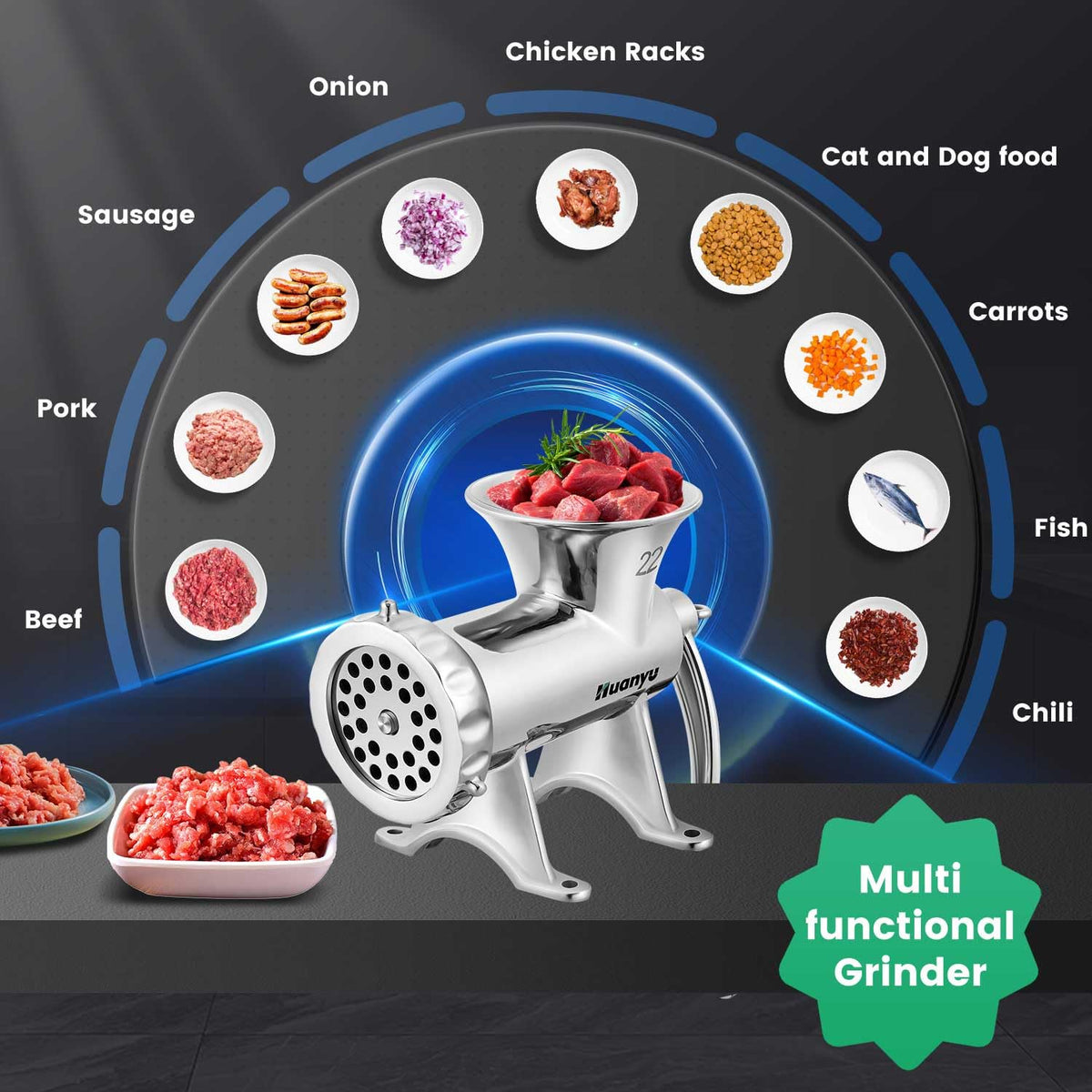 Manual Meat Grinder Sausage Stuffer No 22