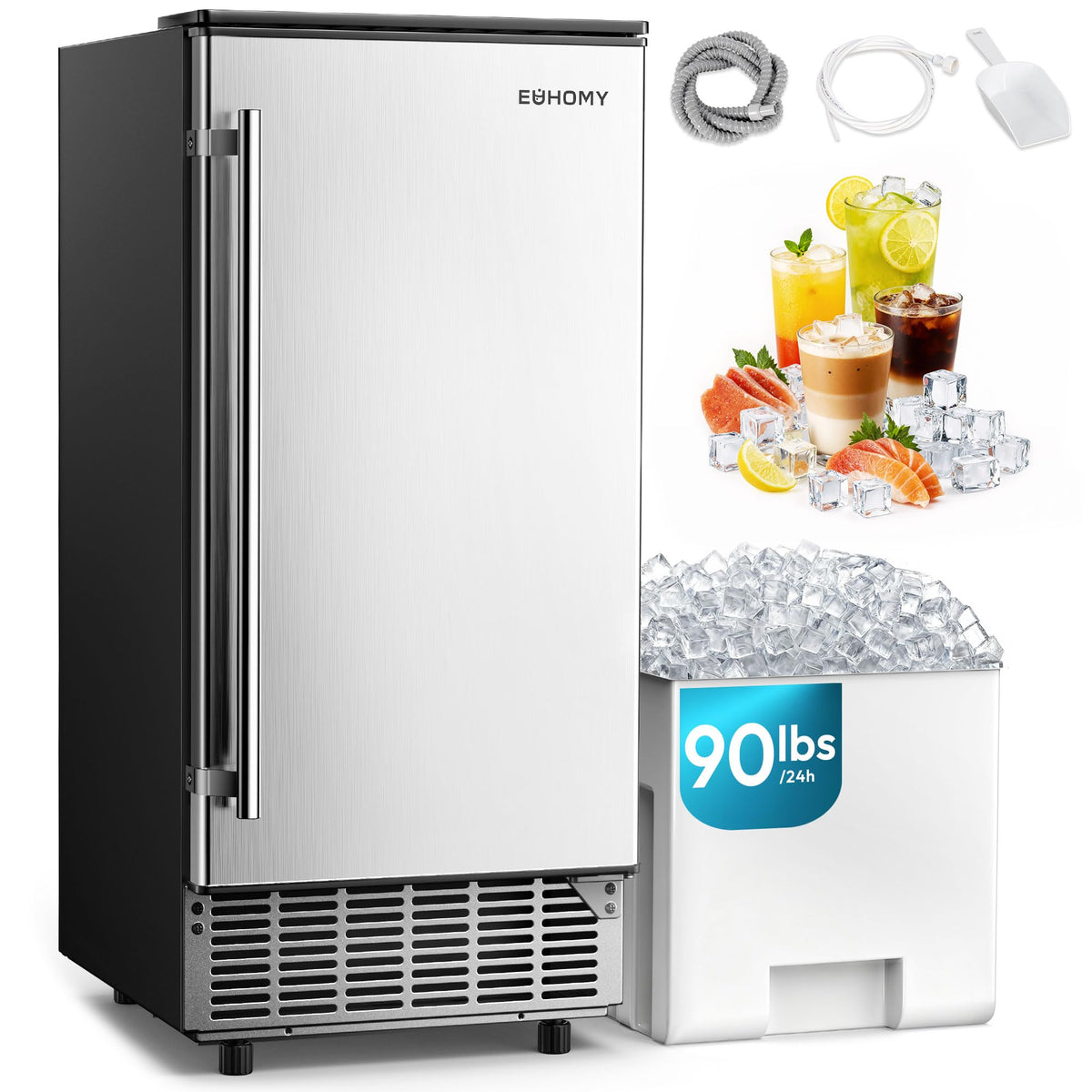 Commercial Ice Maker Machine with High Capacity Ice Production