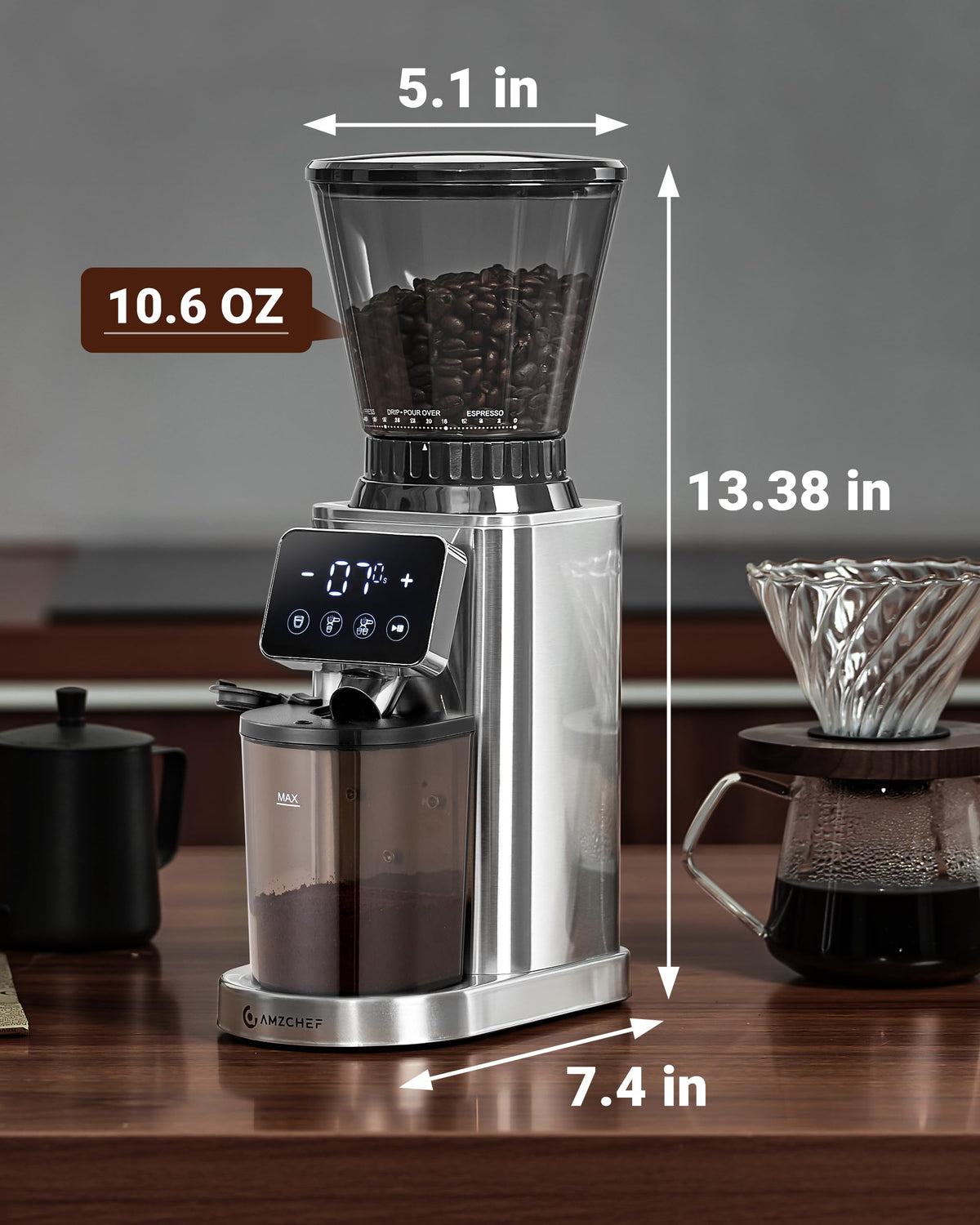 48 Setting Conical Burr Coffee Grinder with Timer and Touchscreen