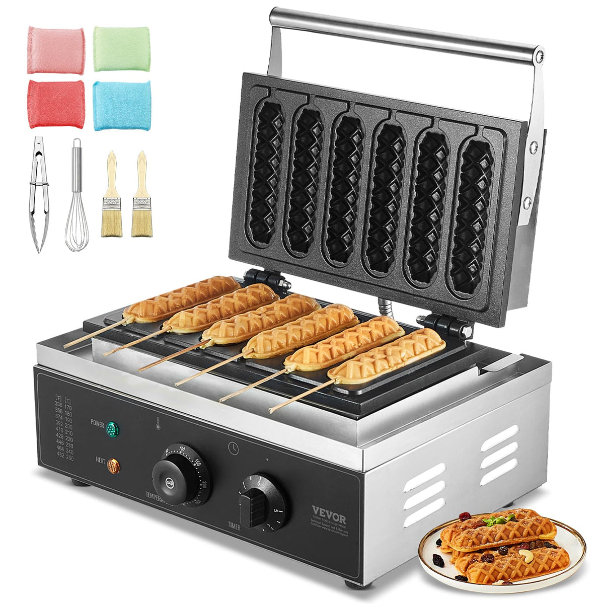 Commercial Electric Waffle Maker with Temperature Control