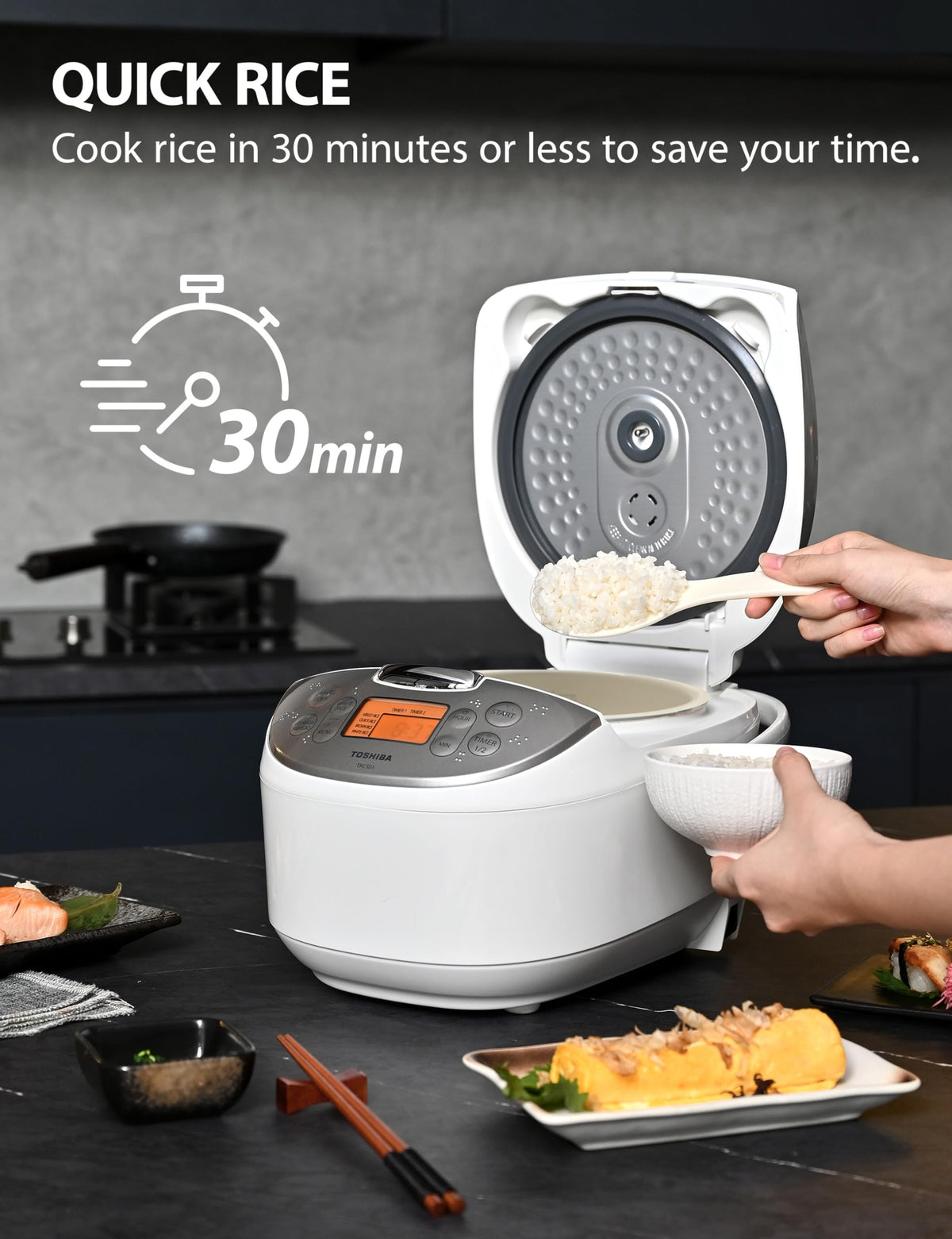 Electric Rice Cooker with Smart Cooking Functions