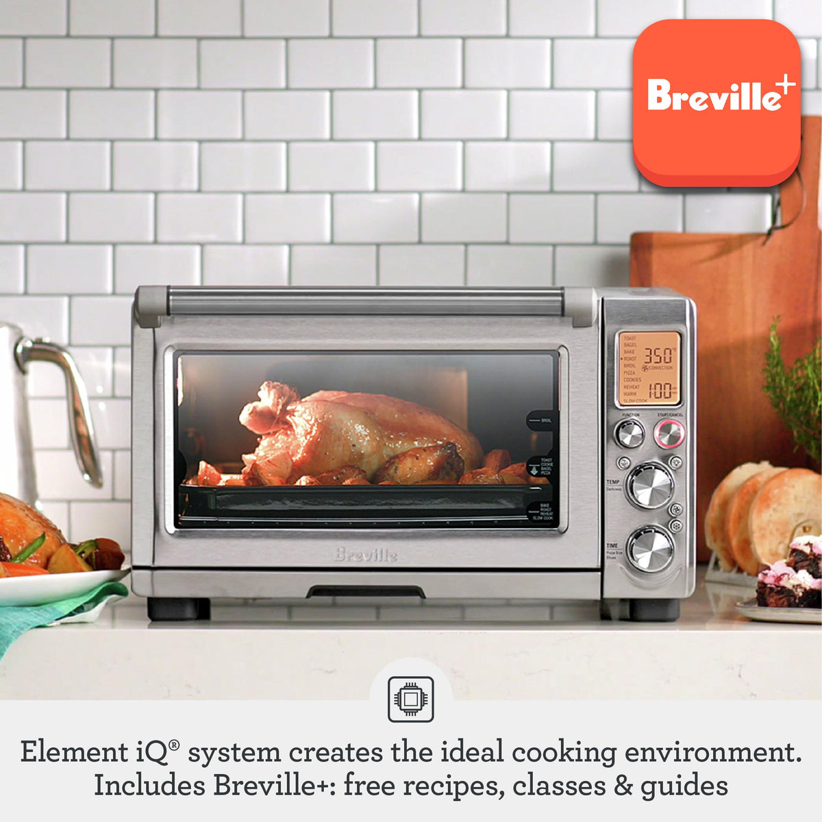 Smart Countertop Oven Stainless Steel Air Fryer Toaster Oven