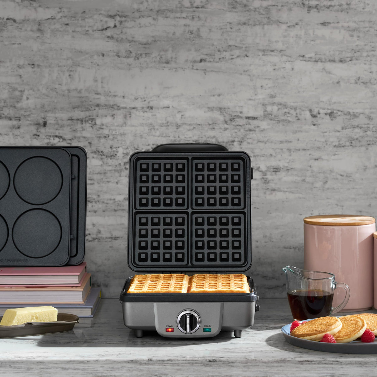 Belgian Waffle Maker with Pancake Plates and Browning Control