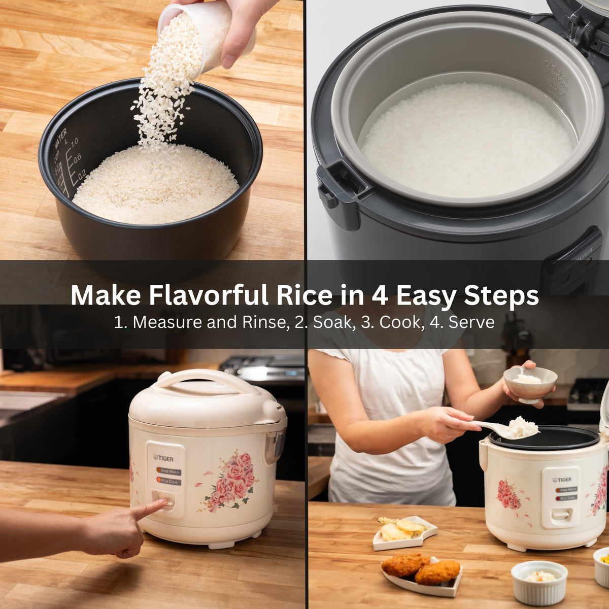 5.5 Cup Rice Cooker with Non Stick Pot and Keep Warm Function